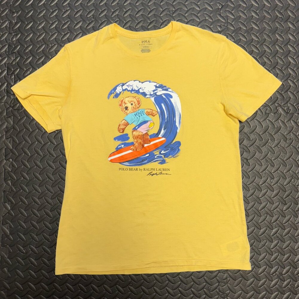 SOLD - POLO Bear Ralph Lauren Yellow Summer Surf Tee 🐻 🌊